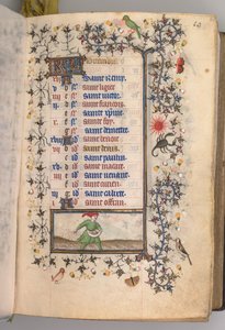Stundenbuch von Karl dem Edlen, König von Navarra 1361-1425: fol. 10r, Oktober, ca. 1405 von Master of the Brussels Initials and Associates