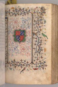 Stunden von Charles dem Edlen, König von Navarra 1361-1425: fol. 137r, Wappen..., um 1405 von Master of the Brussels Initials and Associates