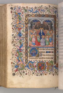 Stundenbuch von Charles dem Edlen, König von Navarra: fol. 137v, Pfingsten von Master of the Brussels Initials and Associates