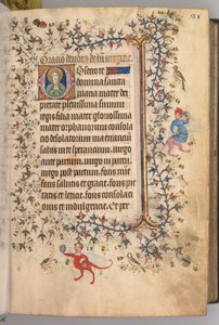 Stundenbuch von Karl dem Edlen, König von Navarra 1361-1425: fol. 13r, Text, ca. 1405 von Master of the Brussels Initials and Associates