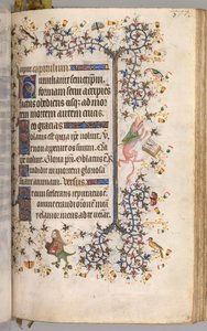 Stundenbuch von Karl dem Edlen, König von Navarra 1361-1425: fol. 184r, Text, ca. 1405 von Master of the Brussels Initials and Associates