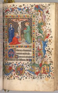 Stundenbuch von Charles dem Edlen, König von Navarra 1361-1425: fol. 185r, Kreuzigung, um 1405