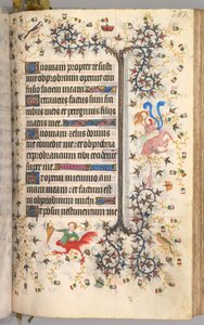 Stundenbuch von Karl dem Edlen, König von Navarra 1361-1425: fol. 187r, Text, ca. 1405 von Master of the Brussels Initials and Associates
