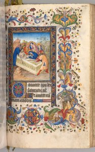 Stundenbuch von Karl dem Edlen, König von Navarra 1361-1425: fol. 197r, Grablegung Christi von Master of the Brussels Initials and Associates