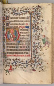 Stundenbuch von Karl dem Edlen, König von Navarra 1361-1425: fol. 267r, St. Bartholomäus, um 1405 von Master of the Brussels Initials and Associates