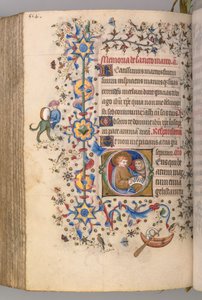 Stundenbuch von Karl dem Edlen, König von Navarra 1361-1425: fol. 271v, St. Markus, ca. 1405 von Master of the Brussels Initials and Associates