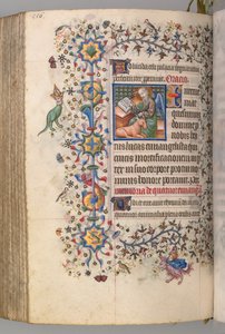 Stundenbuch von Karl dem Edlen, König von Navarra 1361-1425, fol. 272v, St. Lukas, um 1405 von Master of the Brussels Initials and Associates