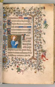 Stundenbuch von Charles dem Edlen, König von Navarra 1361-1425, fol. 301r, St. Geneviève, um 1405 von Master of the Brussels Initials and Associates