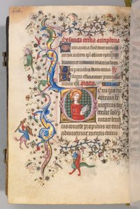 Stundenbuch von Karl dem Edlen, König von Navarra 1361-1425, fol. 301v, St. Cecilia, ca. 1405 von Master of the Brussels Initials and Associates