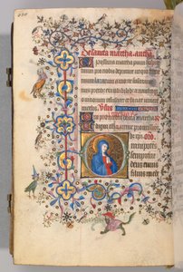 Stundenbuch von Karl dem Edlen, König von Navarra 1361-1425, fol. 304v, St. Martha, ca. 1405 von Master of the Brussels Initials and Associates