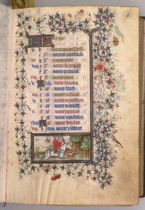 Stundenbuch von Karl dem Edlen, König von Navarra 1361-1425: fol. 5r, Mai, ca. 1405 von Master of the Brussels Initials and Associates