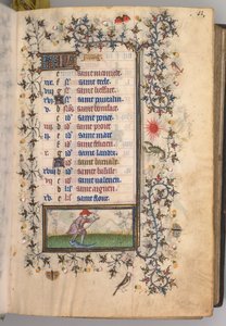 Stundenbuch von Karl dem Edlen, König von Navarra 1361-1425: fol. 6r, Juni, um 1405 von Master of the Brussels Initials and Associates