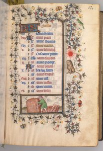 Stundenbuch von Karl dem Edlen, König von Navarra 1361-1425: fol. 7r, Juli, ca. 1405 von Master of the Brussels Initials and Associates