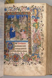 Stundenbuch von Charles dem Edlen, König von Navarra 1361-1425: fol. 88r, Flucht nach Ägypten Vespern von Master of the Brussels Initials and Associates
