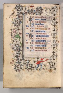 Stundenbuch von Karl dem Edlen, König von Navarra 1361-1425: fol. 9v, September, ca. 1405 von Master of the Brussels Initials and Associates