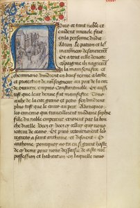 Initiale A: Ankunft von Schiffen in Konstantinopel von Master of the Brussels Romuléon