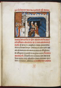 Die Bischöfe von Reims und Beauvais heben den König aus dem Thalamus, aus dem 