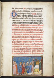 Der Erzbischof von Reims öffnet das Gewand des Königs, aus 