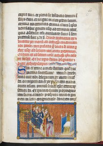 Die Peers von Frankreich führen den König zum Thron auf dem Solium, aus dem 