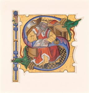 Initiale S mit König David als Schreiber