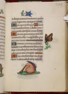 Dudelsack mit Hut aus den Stunden der Johanna von Kastilien von Master of the David Scenes