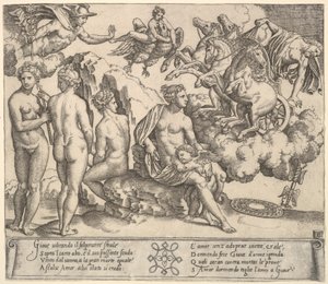 Jupiter stürzt aus einer von Pferden gezogenen Kutsche, Ganymed in Form eines Adlers, 1530-60