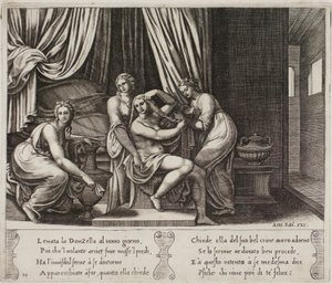 Nymphen helfen Psyche bei ihrer Toilette von Master of the Die