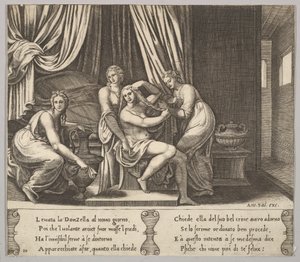 Tafel 10: Nymphen helfen Psyche, ihr Haar zu frisieren, aus 