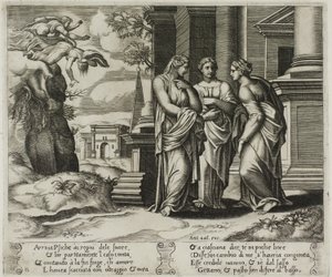 Psyche erzählt ihren Schwestern von ihrem Unglück von Master of the Die