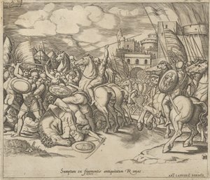 Speculum Romanae Magnificentiae: Der Sieg von Scipio [über Syphax], 16. Jahrhundert