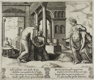 Venus befiehlt Psyche, einen Haufen Getreide zu sortieren von Master of the Die