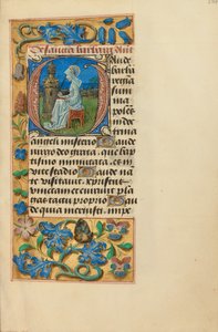 Initiale G: Heilige Barbara von Master of the Dresden Prayer Book