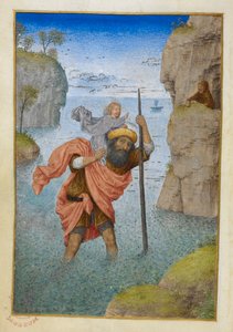 Der heilige Christophorus trägt das Christuskind.
