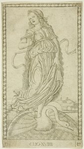 Clio, Platte neunzehn aus Apollo und die Musen von Master of the E Series Tarocchi