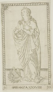 Hoffnung, Platte 39 aus Genii und Tugenden von Master of the E Series Tarocchi