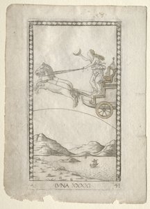 Luna aus dem Tarocchi, Serie A: Firmamente des Universums, #41, vor 1467 von Master of the E Series Tarocchi