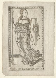 Philosophie aus den Tarocchi, Serie C: Freie Künste, Nr. 28, vor 1467 von Master of the E Series Tarocchi