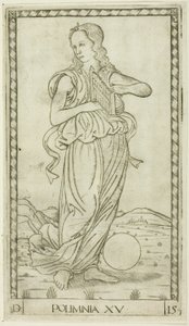 Polyhymnia, Platte fünfzehn aus Apollo und die Musen von Master of the E Series Tarocchi