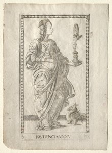 Klugheit aus dem Tarocchi, Serie B: Kosmische Prinzipien & Tugenden, Nr. 35, vor 1467