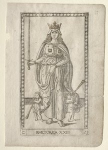Rhetorik aus den Tarocchi, Serie C: Freie Künste, Nr. 23, vor 1467 von Master of the E Series Tarocchi