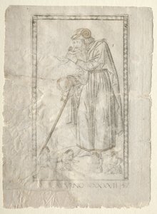 Saturn aus den Tarocchi, Serie A: Firmamente des Universums, Nr. 47, vor 1467