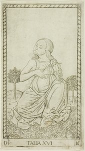 Thalia, Platte sechzehn aus Apollo und die Musen von Master of the E Series Tarocchi