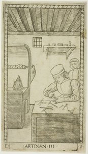Der Handwerker, Platte drei aus Die Stände und Bedingungen der Menschen von Master of the E Series Tarocchi