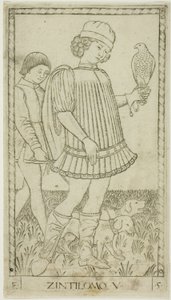 Der Gentleman, Platte fünf aus Die Ränge und Bedingungen der Männer von Master of the E Series Tarocchi