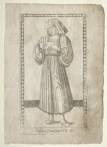 Der Kaufmann aus dem Tarocchi, Serie E: Bedingungen des Menschen, Nr. 4 von Master of the E Series Tarocchi