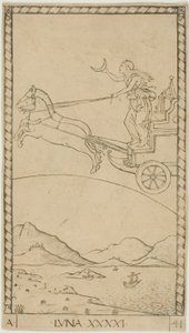Der Mond, Platte 41 aus Planeten und Sphären von Master of the E Series Tarocchi