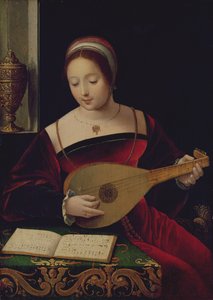 Maria Magdalena spielt die Laute von Master of the Female Half Lengths