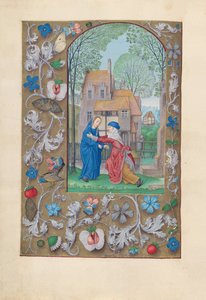 Stundenbuch der Königin Isabella der Katholischen, Königin von Spanien: Fol. 115v, Heimsuchung, ca. 1500 von Master of the First Prayerbook of Maximillian