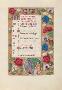 Stundenbuch der Königin Isabella der Katholischen, Königin von Spanien: Fol. 12r, November, um 1500 von Master of the First Prayerbook of Maximillian