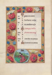 Stundenbuch der Königin Isabella der Katholischen, Königin von Spanien: Fol. 5v, April von Master of the First Prayerbook of Maximillian